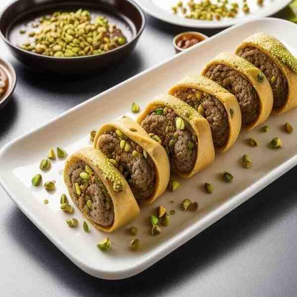 Мясные рулетики с фисташками